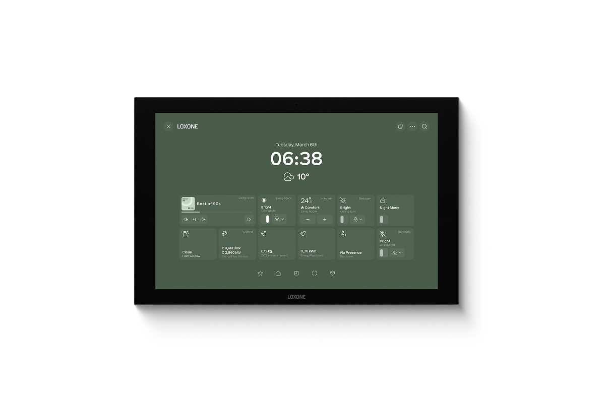 Loxone Wall Display 10 Zoll, Frontansicht