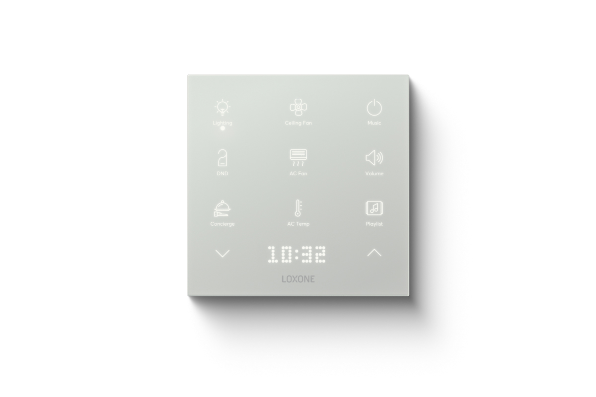 Loxone Touch Pure Flex IP44 Tree Samtweiß, Frontansicht