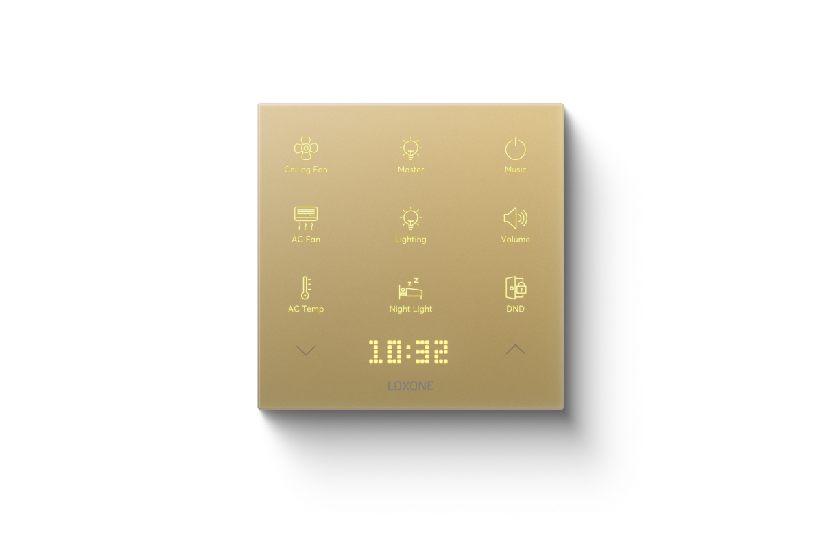 Loxone Touch Pure Flex 24V Air Gold, Frontansicht