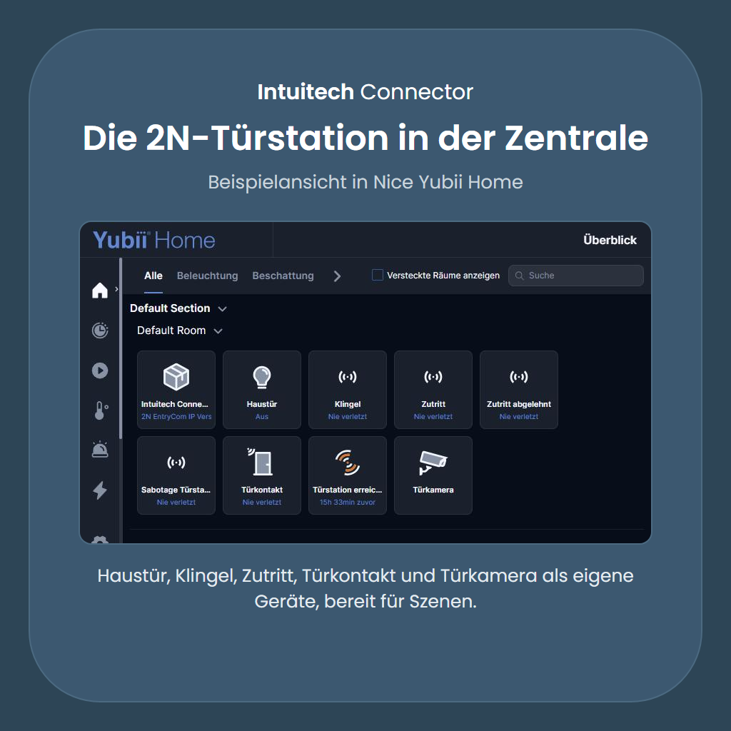 2N-Türstation in der Zentrale, Beispielansicht in Yubii Home