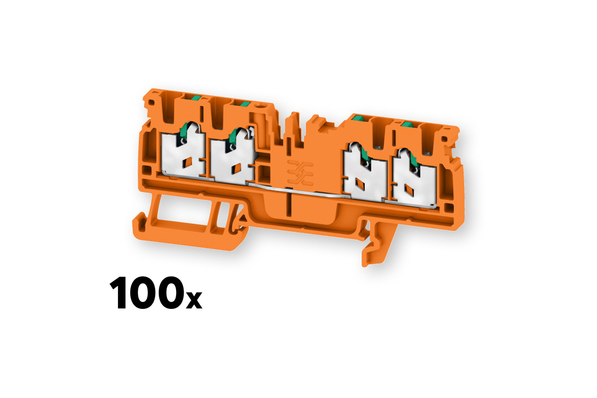 Loxone Weidmüller Durchgangs-Reihenklemme S4C 2.5 Orange (100 Stk.)