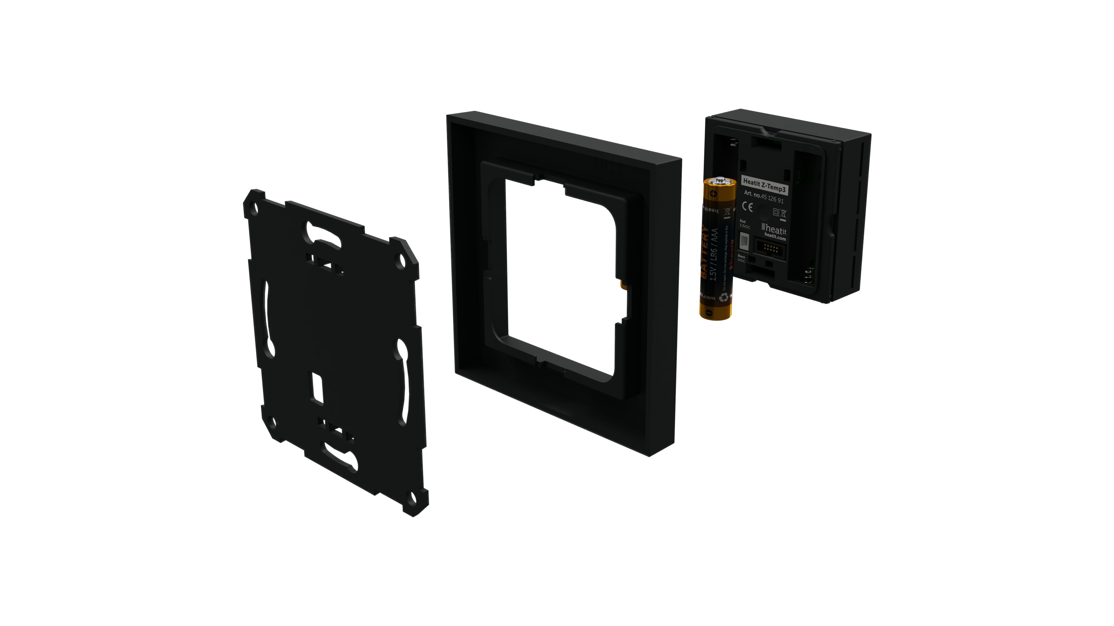 Heatit Z-Temp3 Schwarz matt